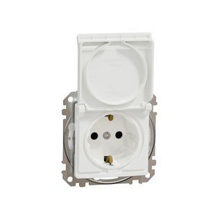 Купить Розетка с заземлением со шторками и крышкой Schneider Sedna Design IP44 (Белая) во Львове, Киеве, Днепре, Одессе, Харькове