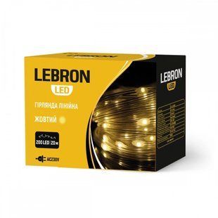Купити Світлодіодна вулична лінійна гірлянда LEBRON 200led IP65 20м (Жовтий) у Львові, Києві, Дніпрі, Одесі, Харкові