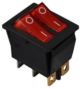 Купити KCD2-2101N R/B 220V Перемикач 2 клав. червоний з підсвічуванням АСКО у Львові, Києві, Дніпрі, Одесі, Харкові