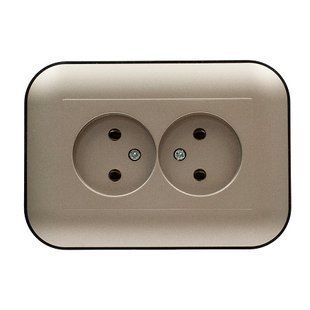 Купить Розетка двойная OVIVO LOFT (Антрацит+Черный) во Львове, Киеве, Днепре, Одессе, Харькове