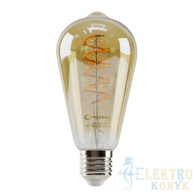 Купить Светодиодная LED лампа VELMAX V-Filament-Amber-ST64-V 4W E27 2200K во Львове, Киеве, Днепре, Одессе, Харькове