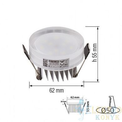 Купити Точковий світильник врізний LED VALERIA-5 5W 4200K у Львові, Києві, Дніпрі, Одесі, Харкові
