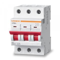 Купити Автоматичний вимикач VIDEX RESIST RS4 3P 25А 4,5 кА C у Львові, Києві, Дніпрі, Одесі, Харкові
