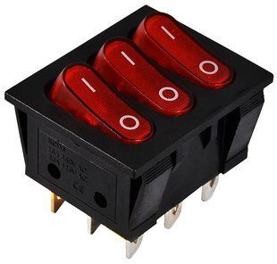 Купити KCD2-3101N R/B 220V Перемикач 3 клав. червоний з підсвічуванням АСКО у Львові, Києві, Дніпрі, Одесі, Харкові