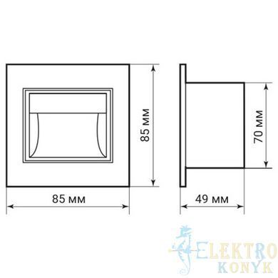 Купить Лестничный квадратный LED светильник Ardero DH1010ARD 3Вт 3000K (Белый) во Львове, Киеве, Днепре, Одессе, Харькове