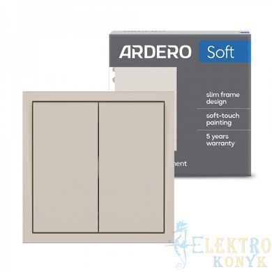 Купить Механізм вимикач двоклавішний Ardero Soft механізм (Пісочний) во Львове, Киеве, Днепре, Одессе, Харькове