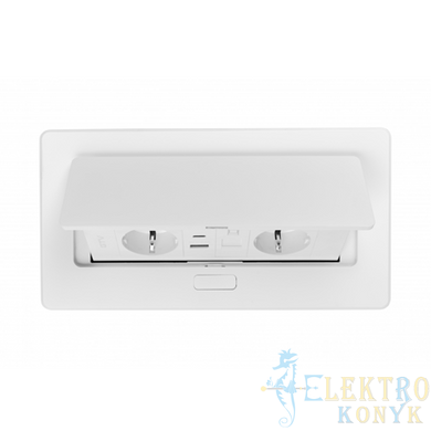Купить Розетка в столешницу выдвижная GTV MULTISOFT на 2 розетки, USB A+C, RJ45 кабель 1.5 м (Белая) во Львове, Киеве, Днепре, Одессе, Харькове