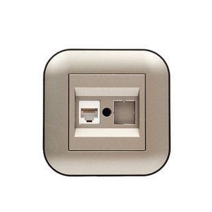 Купить Компьютерная розетка RJ45 OVIVO LOFT (Антрацит+Черный) во Львове, Киеве, Днепре, Одессе, Харькове