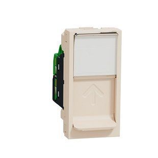 Купити Комп'ютерна розетка RJ45 UTP CAT5e на 1 модуль Unica New (Бежева) у Львові, Києві, Дніпрі, Одесі, Харкові