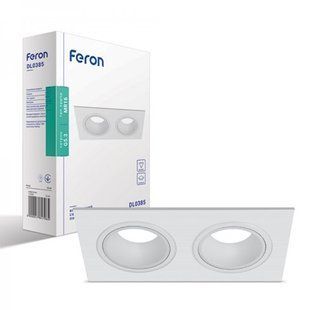 Купити Врізний точковий світильник Feron DL0385 MR16/G5.3 квадрат, двойной поворотный (Білий) у Львові, Києві, Дніпрі, Одесі, Харкові
