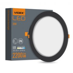 Купить Точечный светильник врезной LED круглый VIDEX 20W 5000K (Черный) во Львове, Киеве, Днепре, Одессе, Харькове