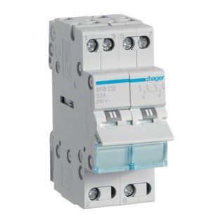 Купить Переключатель нагрузки Hager SFT232 I-0-II 2P 32A 230V AC во Львове, Киеве, Днепре, Одессе, Харькове