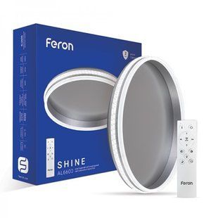 Купить Потолочный светильник с пультом LED Feron AL6600 SHINE 70Вт 3000-6500К (Серебряный) во Львове, Киеве, Днепре, Одессе, Харькове