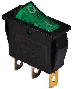 Купити KCD3-101N GR/B 220V Перемикач 1 клав. зелений з підсвічуванням АСКО у Львові, Києві, Дніпрі, Одесі, Харкові