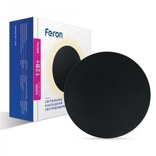 Купити Настінний накладний світильник Feron AL8100 12W 3000К (Чорний) у Львові, Києві, Дніпрі, Одесі, Харкові
