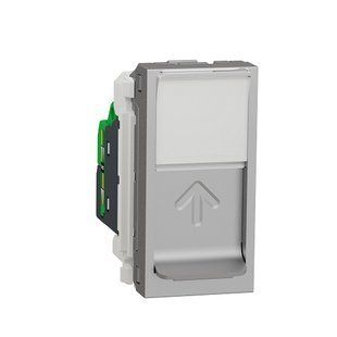 Купити Комп'ютерна розетка RJ45 UTP CAT5e на 1 модуль Unica New (Алюміній) у Львові, Києві, Дніпрі, Одесі, Харкові