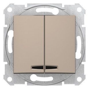 Купить Выключатель двухклавишный с подсветкой Schneider Electric Sedna (Титан) во Львове, Киеве, Днепре, Одессе, Харькове
