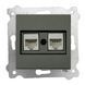 Купити Розетка подвійна комп'ютерна RJ45 CAT6 EXEN (Антрацит) у Львові, Києві, Дніпрі, Одесі, Харкові