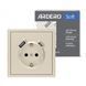 Купити Розетка одинарна із заземленням та USB-A+C 20W Ardero Soft механізм (Шампань) - 2
