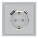 Купити Розетка одинарна із заземленням та USB-A+C 20W Ardero Soft механізм (Срібло) у Львові, Києві, Дніпрі, Одесі, Харкові