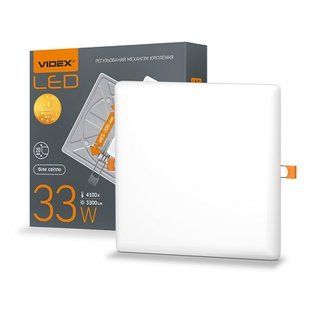 Купити Точковий світильник безрамковий квадратний LED VIDEX 33W 4100K у Львові, Києві, Дніпрі, Одесі, Харкові