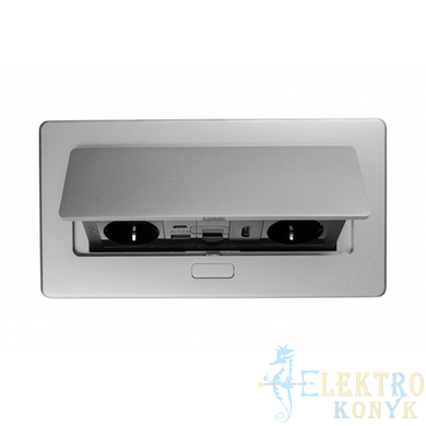 Купить Розетка в столешницу выдвижная GTV MULTISOFT на 2 розетки, USB A+C, RJ45, HDMI кабель 1.5 м (Алюминий) во Львове, Киеве, Днепре, Одессе, Харькове