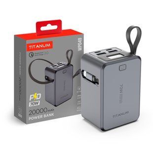 Купити Повербанк 20000mAh TITANUM WP049 PD70W (Сірий) у Львові, Києві, Дніпрі, Одесі, Харкові