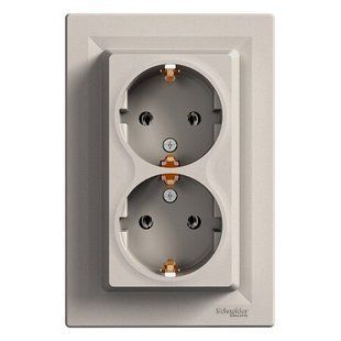 Купить Двойная розетка с заземлением Schneider Electric Asfora (Бронза) во Львове, Киеве, Днепре, Одессе, Харькове