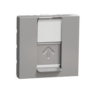 Купити Комп'ютерна розетка RJ45 UTP CAT5e на 2 модулі Unica New (Алюміній) у Львові, Києві, Дніпрі, Одесі, Харкові