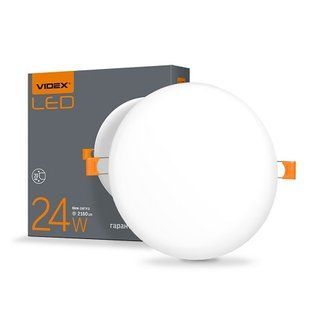 Купити Точковий світильник безрамковий круглий LED VIDEX 24W 4100K у Львові, Києві, Дніпрі, Одесі, Харкові