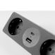 Купить Розетка в столешницу выдвижная GTV SOFITO на 2 розетки, USB A+C кабель 1.5 м (Серый флок) - 4
