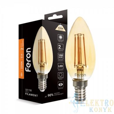 Купити Світлодіодна лампа Feron LB-158 6W E14 2200K (Золото) у Львові, Києві, Дніпрі, Одесі, Харкові