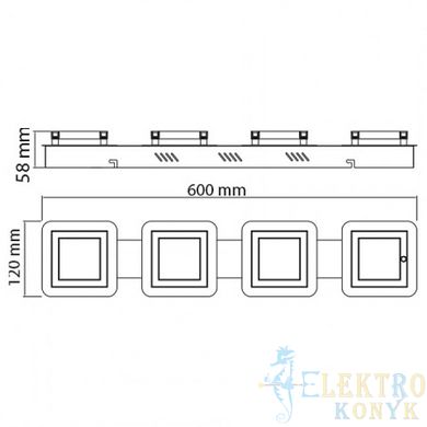 Купити Світильник на стелю LED LIKYA-5 4*5W 4000K (Хром) у Львові, Києві, Дніпрі, Одесі, Харкові