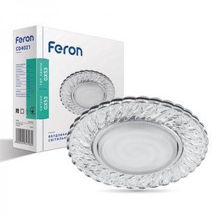 Купити Врізний точковий світильник Feron CD4021 GX53 прозорий із led підсвіткою (Алюміний) у Львові, Києві, Дніпрі, Одесі, Харкові