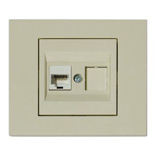 Купити Комп'ютерна розетка RJ45 OVIVO GRANO (Крем) у Львові, Києві, Дніпрі, Одесі, Харкові