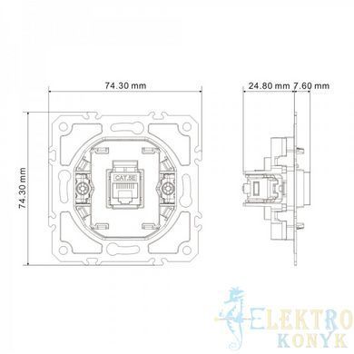 Купити Механізм розетка одинарна комп'ютерна RJ45 CAT6 Ardero Soft механізм (Пісочний) у Львові, Києві, Дніпрі, Одесі, Харкові