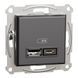 Купити USB розетка тип А+С 2,4А Schneider Electric Asfora (Антрацит) у Львові, Києві, Дніпрі, Одесі, Харкові