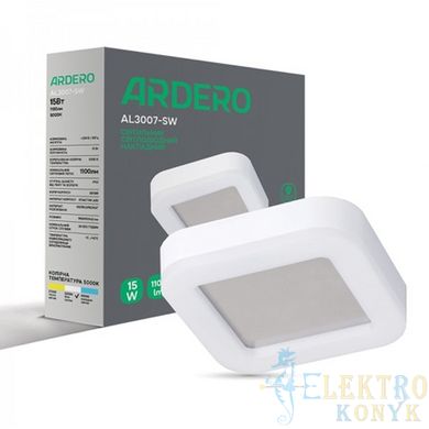 Купити Накладний LED світильник Ardero AL3007-SB 15Вт 5000К IP65 квадрат (Білий) у Львові, Києві, Дніпрі, Одесі, Харкові