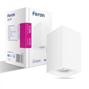 Купити Накладний точковий cвітильник Feron ML307 MR16/GU10 квадрат (Білий) у Львові, Києві, Дніпрі, Одесі, Харкові