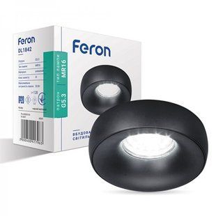 Купити Врізний точковий світильник Feron DL1842 MR16/G5.3 круг матовый (Чорний) у Львові, Києві, Дніпрі, Одесі, Харкові