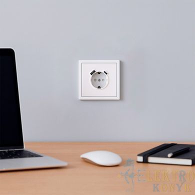Купити Розетка одинарна із заземленням та USB-A+C 20W Ardero Soft механізм (Білий) у Львові, Києві, Дніпрі, Одесі, Харкові