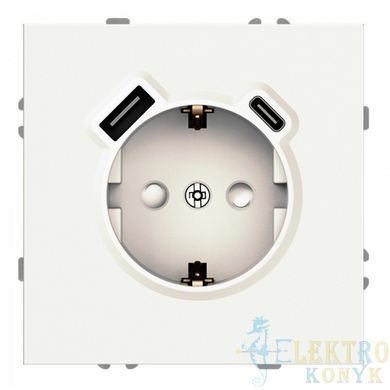 Купити Розетка одинарна із заземленням та USB-A+C 20W Ardero Soft механізм (Білий) у Львові, Києві, Дніпрі, Одесі, Харкові