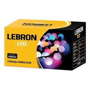 Купити Світлодіодна лінійна гірлянда куля LEBRON RGB 40led IP20 6м у Львові, Києві, Дніпрі, Одесі, Харкові