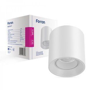 Купити Накладний точковий cвітильник Feron ML202-P MR16/G5.3 поворотний круг (Білий) у Львові, Києві, Дніпрі, Одесі, Харкові