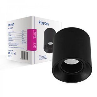 Купити Накладний точковий cвітильник Feron ML202-P MR16/G5.3 поворотний круг (Чорний) у Львові, Києві, Дніпрі, Одесі, Харкові