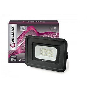 Купити Світлодіодний прожектор VELMAX V-FL-206 20W 6200K (Чорний) у Львові, Києві, Дніпрі, Одесі, Харкові