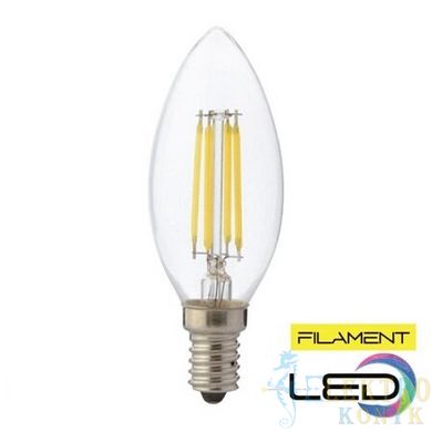 Купити Світлодіодна лампа Едісона CANDLE-4 Filament 4W Е14 2700К (Свічка) у Львові, Києві, Дніпрі, Одесі, Харкові