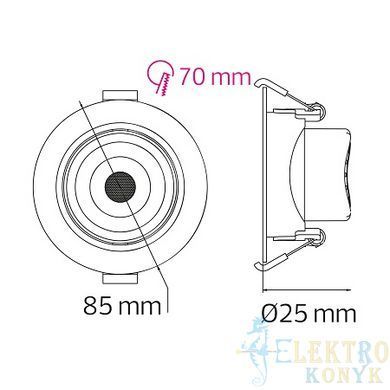Купити Точковий LED світильник круглий врізний NORA PRO-5 5W 3000K-4500K-6000K (Білий) у Львові, Києві, Дніпрі, Одесі, Харкові