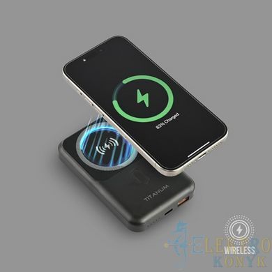 Купити Повербанк TITANUM MA02 з безпровідною зарядкою 10000 mAh 22.5W (Чорний) у Львові, Києві, Дніпрі, Одесі, Харкові
