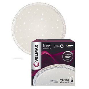 Купити Світильник на стелю LED VELMAX V-CL-CRYSTAL 40W 3000K 4100K 6500K (Білий) у Львові, Києві, Дніпрі, Одесі, Харкові